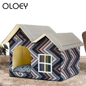 Removable Dog Beds Double House For Small Medium Large Dogs Cushion House Kennel Nest Luxury Pet Products 55 x 40 x 42 cm