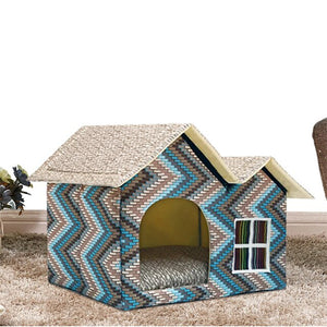 Removable Dog Beds Double House For Small Medium Large Dogs Cushion House Kennel Nest Luxury Pet Products 55 x 40 x 42 cm