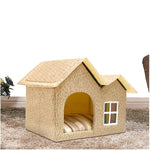 Removable Dog Beds Double House For Small Medium Large Dogs Cushion House Kennel Nest Luxury Pet Products 55 x 40 x 42 cm