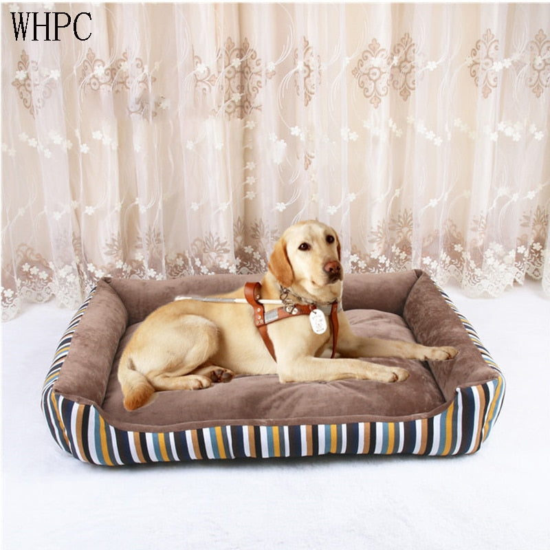 WHPC New Stripe Pet Bed For Large Middle Small Dogs And Cats Soft Warm Dogs Bed Sofa Lounger For Pets Puppy Bed Nest Wholesale