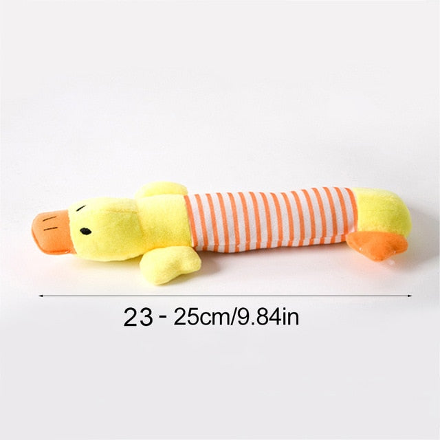 Cute Pet Dog Cat Plush Squeak Sound Dog Toys Funny Fleece Durability Chew Molar Toy Fit for All Pets Elephant Duck Pig