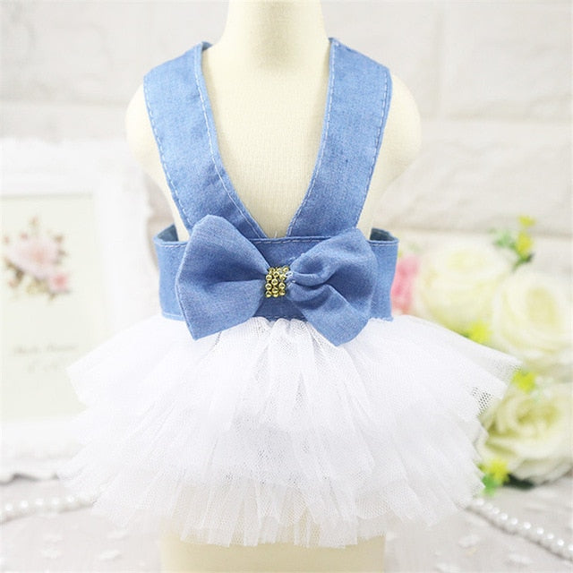 Summer Dress for Dog Pet Dog Clothes Wedding Dress Skirt Puppy Clothing Spring Fashion Jean Pet Clothes XS-L