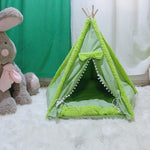 Portable Dog Tent Pet Teepee Foldable Cat Tent Dog Kennel Puppy Bed House Washable Cushion Contain Super Thick Mats