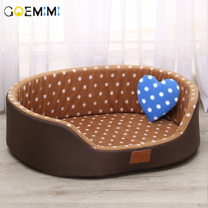 dog bed House sofa Kennel Soft Fleece Pet Dog Cat Warm Dot Pattern Top Quality dog beds mats cama para cachorro Bed For Cats