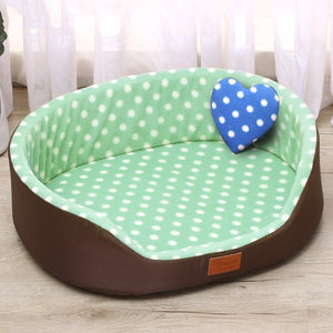 dog bed House sofa Kennel Soft Fleece Pet Dog Cat Warm Dot Pattern Top Quality dog beds mats cama para cachorro Bed For Cats