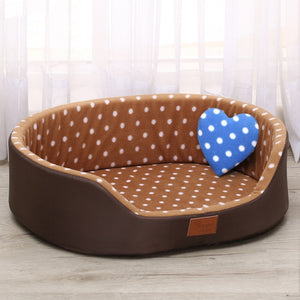 dog bed House sofa Kennel Soft Fleece Pet Dog Cat Warm Dot Pattern Top Quality dog beds mats cama para cachorro Bed For Cats