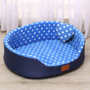 dog bed House sofa Kennel Soft Fleece Pet Dog Cat Warm Dot Pattern Top Quality dog beds mats cama para cachorro Bed For Cats