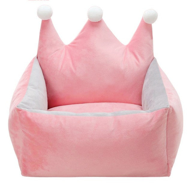 Pet Cat Dog Bed Cute Crown Shape Suitable for Small and Medium Dogs Cat Bed Bite Detachable and Washable Warm Winter Teddy Nest