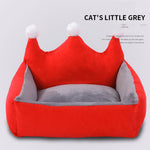 Pet Cat Dog Bed Cute Crown Shape Suitable for Small and Medium Dogs Cat Bed Bite Detachable and Washable Warm Winter Teddy Nest