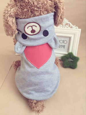 Cute Dog Clothes For Small Dog Cotton Clothing Coat Hoodies For Chihuahua Pets Dogs Warm Clothes Pajamas Love Bear Costume 30S1