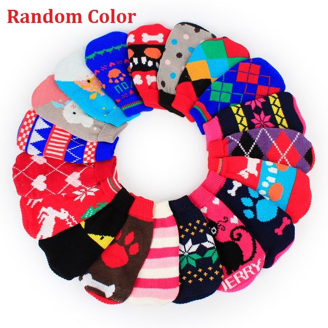 Winter Cartoon Dog Clothes Warm Christmas Sweater For Small Dogs Pet Clothing Coat Knitting Crochet Cloth Jersey Perro 30S1