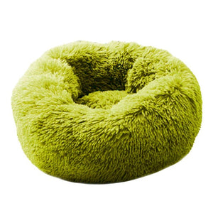 New Pet Dog Bed Comfortable Long Plush Round Small Beds Sofa Portable Comfortable and Warm Sleeping Bag Soft Puppy Kennel House