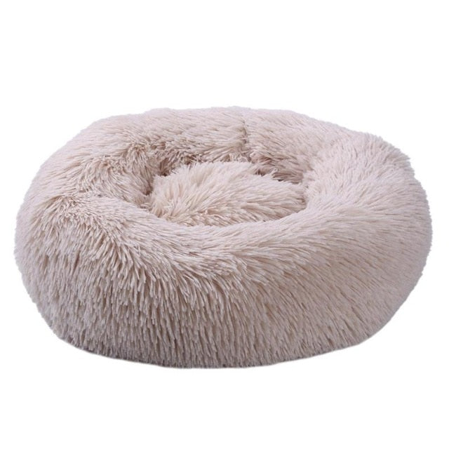 New Pet Dog Bed Comfortable Long Plush Round Small Beds Sofa Portable Comfortable and Warm Sleeping Bag Soft Puppy Kennel House