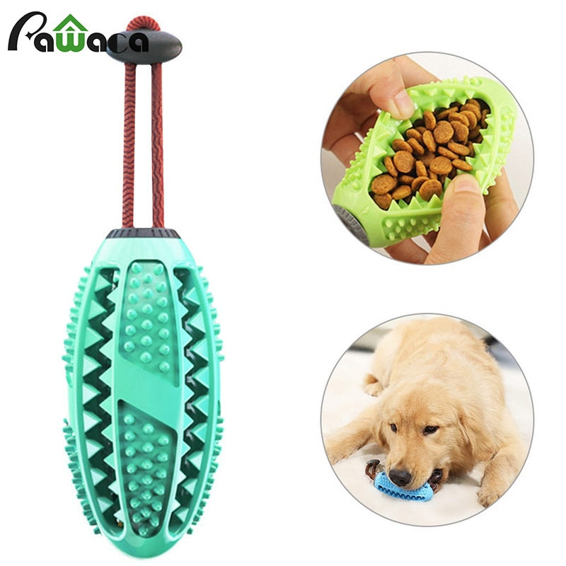 Dog Interactive Natural Rubber Ball Puppy Chew Toy Food Dispenser Ball Bite-Resistant Clean Teeth Pet Playing Balls Pet Dog Toys