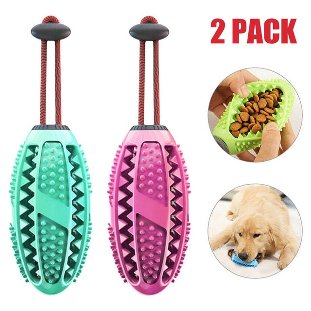 Dog Interactive Natural Rubber Ball Puppy Chew Toy Food Dispenser Ball Bite-Resistant Clean Teeth Pet Playing Balls Pet Dog Toys