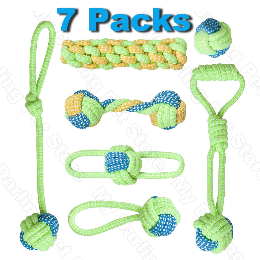 7 Pack Pet Dog Toys for Large Small Dogs Ball Toothbrush Interactive Dog Toys Christmas Products for Dogs Chew Toy Accessories